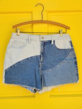 Hollister Patchwork Denim Shorts Ultra High Rise Mom Y2K Size 9